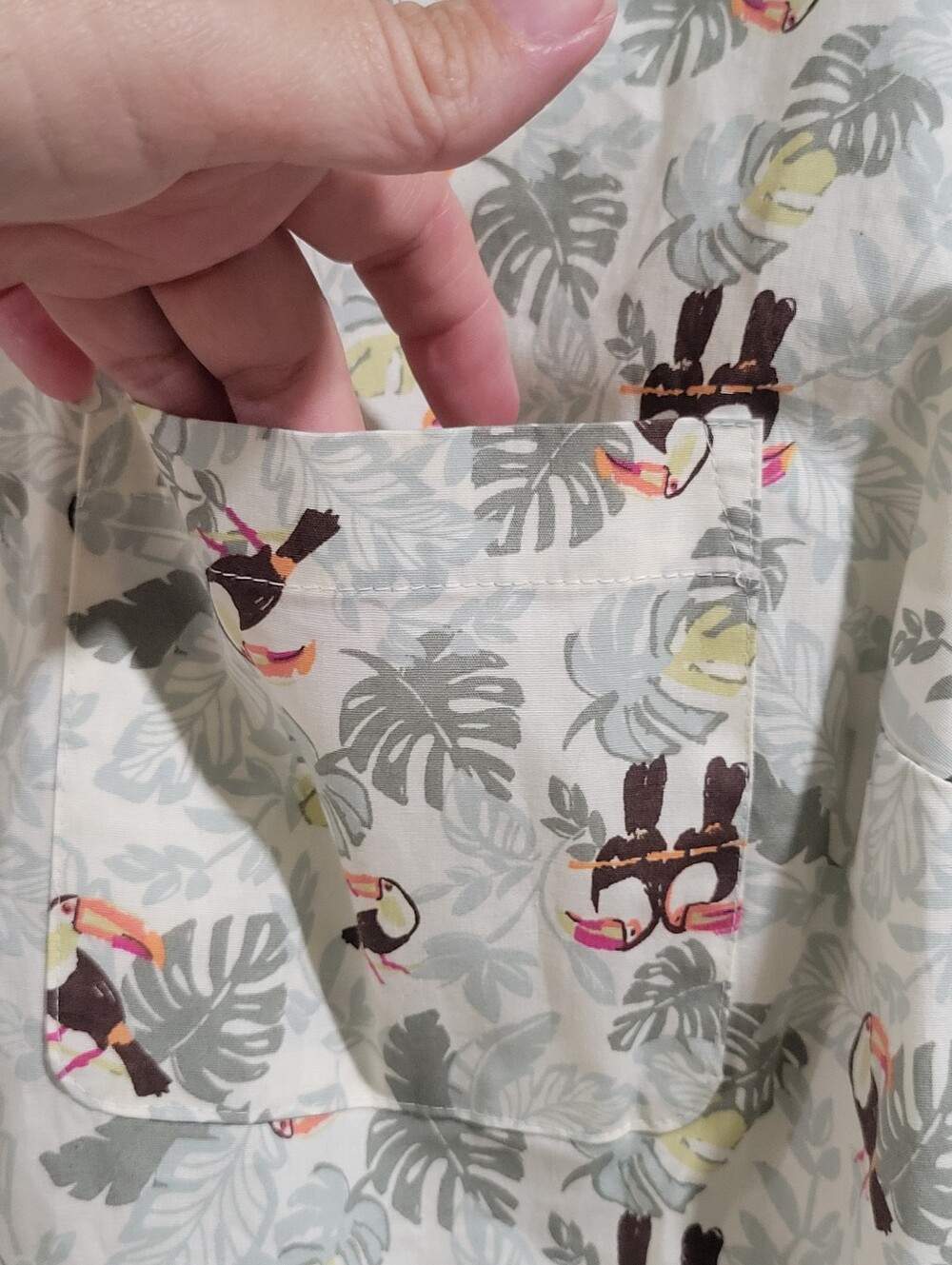 Croft & Barrow Tropical Toucan Cotton Button Down Casual Shirt Size 2X NWT - Picture 8 of 16